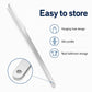Stainless steel foot scraper with slim handle, round hanging hole, and curved blade