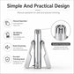 Manual nose hair trimmer with rounded trimming head and folded stand design