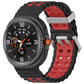 Ocean Two Color Dual-Row Hole Silver Buckle Silicone Watch Band, For Galaxy Watch9 / 8 / 8 Classic