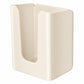 Milky white wall-mounted tissue holder with side slot opening and curved cover