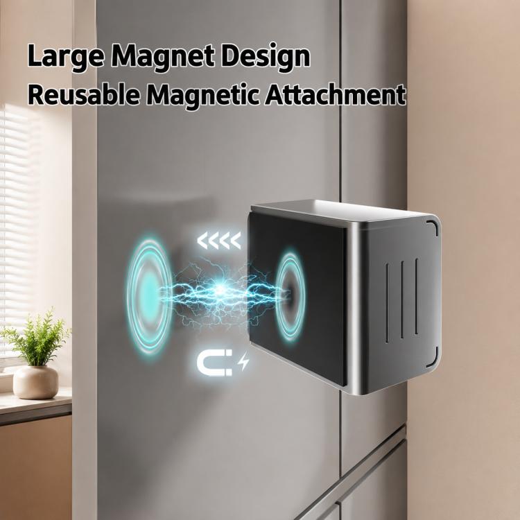 Gun metal wall-mounted magnetic tissue holder with magnetic attachment on wall