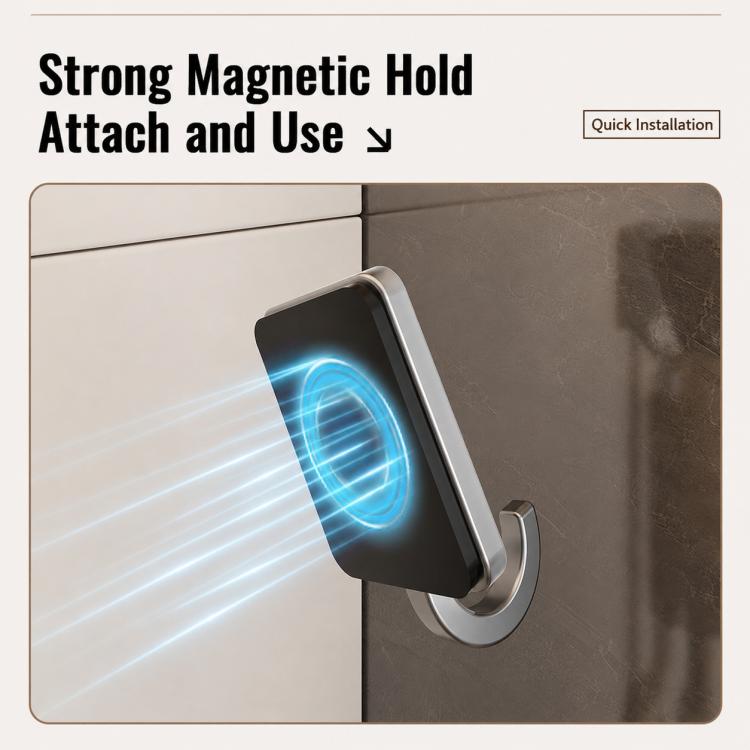 Wall Mounted No Drilling Magnetic Square Metal Hook, Single Pack, 5pcs Pack, 10pcs Pack
