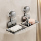 No Drilling Wall Mounted Suction Cup Soap Holder Drainable Metal Storage Tray, Single Pack, 2pcs Pack, 3pcs Pack