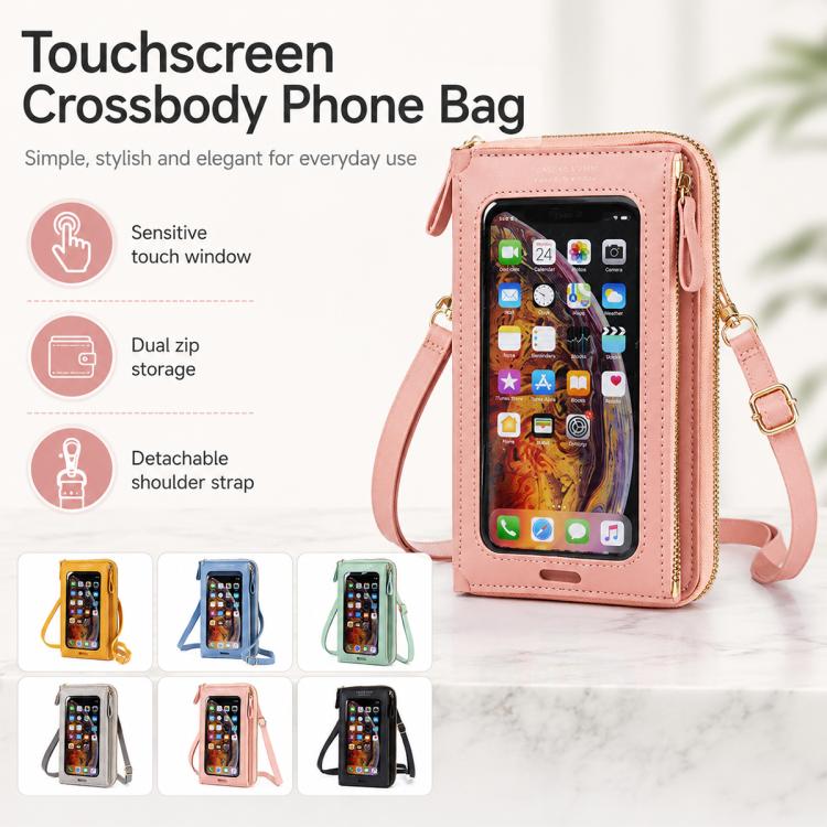 Female Touch Screen Phone Bag Multifunctional Crossbody Zipper Pouch