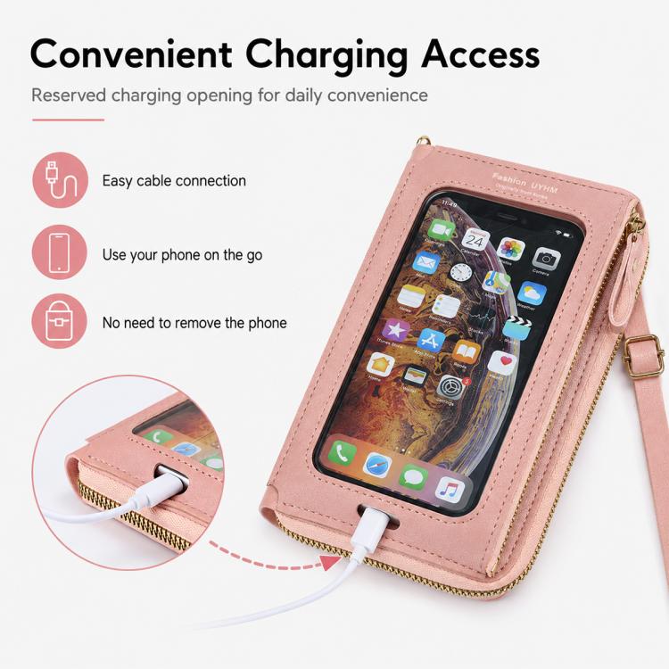 Female Touch Screen Phone Bag Multifunctional Crossbody Zipper Pouch