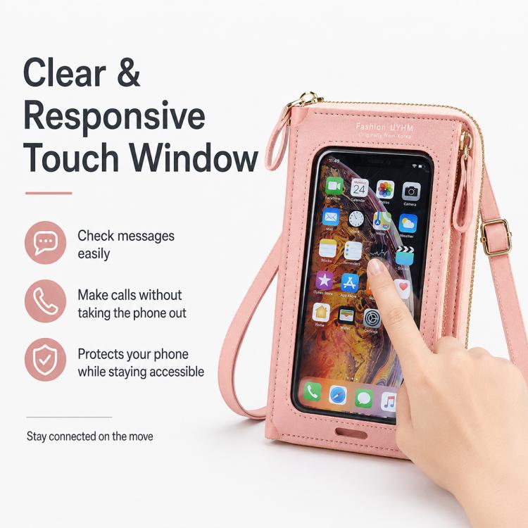 Female Touch Screen Phone Bag Multifunctional Crossbody Zipper Pouch