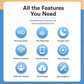 Feature card showing icons for HD image quality, wireless connection, and night vision