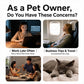 Infographic about pet owner concerns with photos; no product details visible