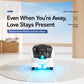 Smart pet monitoring robot camera, black and white front unit with blue indicator