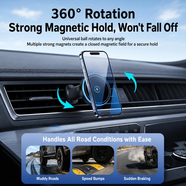 Universal car magnetic phone holder with strong hold charging pad and 360 rotation