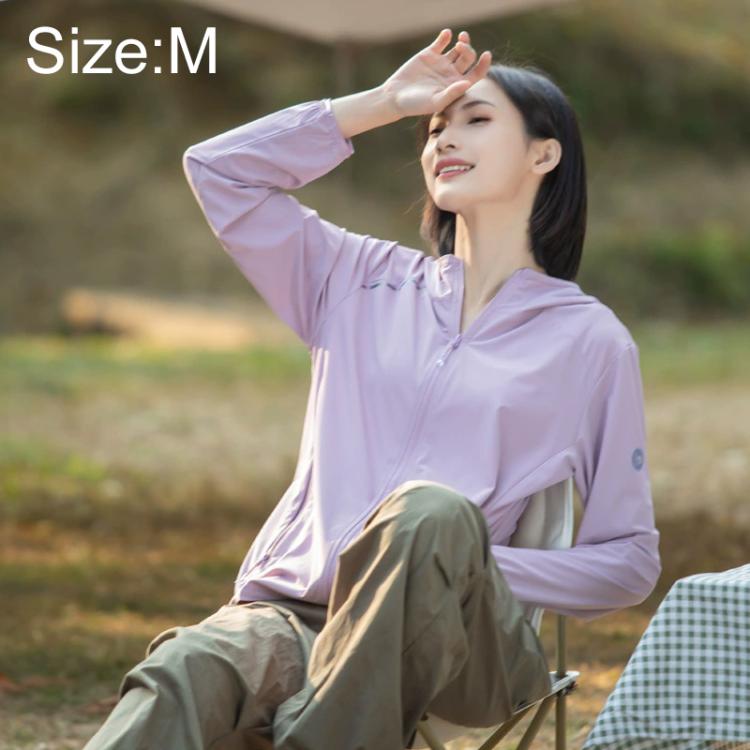 Lightweight breathable sun protection women’s jacket, lilac, front zipper and long sleeves