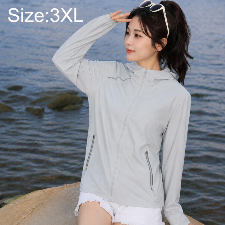 Lightweight sun protection women’s jacket, pale blue, full-zip front and stand collar