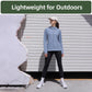Light blue lightweight zip-up sun jacket with long sleeves, shown from the back
