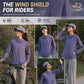 Women’s lightweight sun jacket in purple, cap-style hood, zip front