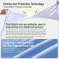 Cooling sun-protection jacket fabric panel with stretch and ventilation