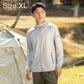 Men's lightweight sun protection coat, size XL, light gray, hooded full-zip jacket.