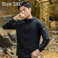 Men's black zip-front sun protection coat with stand collar and long sleeves