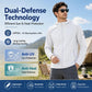 Men's sun-protection coat, white, zip-front stand collar, long sleeves
