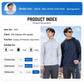 Men's sun-protection jacket product index card with white and navy views