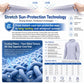 Men's sun-protection jacket cooling fabric diagram with coat outline
