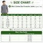 Men's sun-protection jacket size chart with model wearing gray jacket