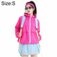 Fuchsia lightweight sun-protection coat with hood and zip front.