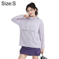 Lavender lightweight sun protection coat with hood and full-length zipper front.