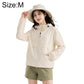 Lightweight sun protection coat with hood, off-white, front zipper and drawstring hem