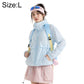 Lightweight hooded sun protection coat, light blue, front pockets and zip-up front
