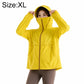 Lightweight sun protection coat with hood and full zipper, yellow