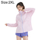UPF50+ cooling sun protection coat, pale pink, zip-front hooded jacket with pockets