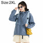 UPF50+ cooling sun protection coat, slate blue, zip-front hooded jacket with pockets