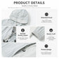 Lightweight sun coat details: attached hood, smooth zipper, elastic cuffs, pocket