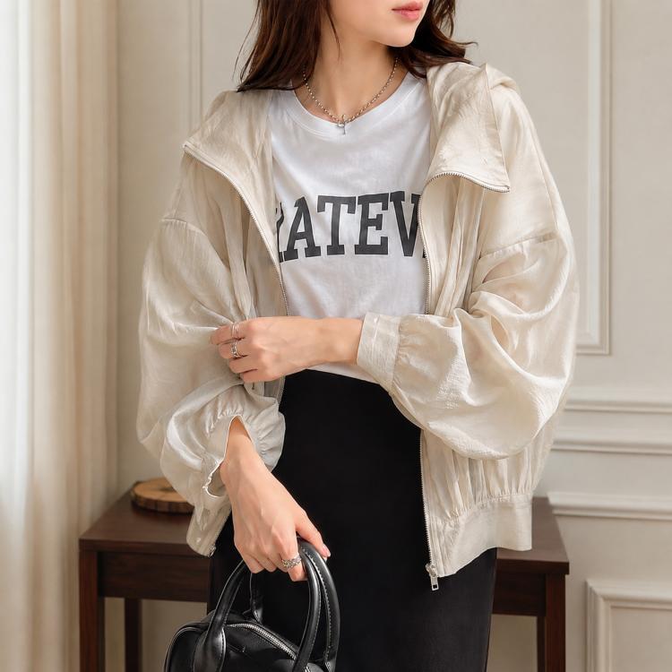 Lightweight Hooded Sun Protection Women Coat, Free Size