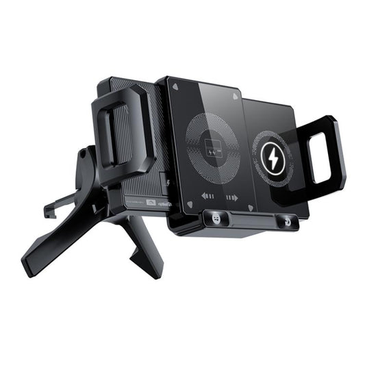 Y10 Car Adjustable Coil 15W Wireless Charger Rotating Navigation Bracket, Y10 (Black), Y10 (Silver)