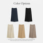 High-rise wide-leg pants color options: navy, black, beige, khaki, grey