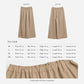 Beige wide-leg pants front and back view with comfortable elastic waistband