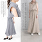 Women’s sleeveless shirt dress with lapel collar and tie waist, gray