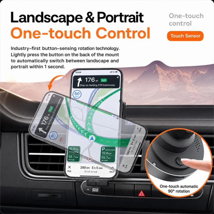 AC01 Rotating Magnetic Wireless Charging Car Air Vent Phone Holder