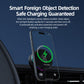 Magnetic wireless car charger holder with a phone charging, green power indicator ring