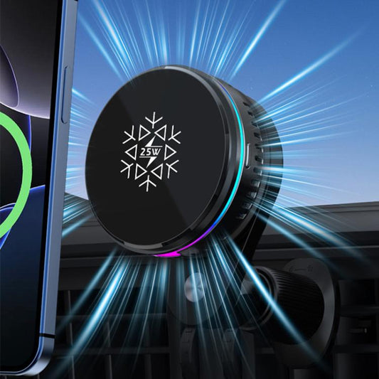 S35 Magnetic Cooling 25W Wireless Fast Charger Car Air Outlet Holder, S35