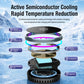 Black magnetic wireless car charger shown with cooling layers, RGB LED ring