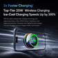 25W wireless car charger mount with multicolor LED ring holding a smartphone
