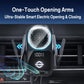 Wireless car air outlet charger with one-touch opening arms and blue light indicators
