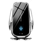 F4 Smart Infrared Sensing  Car Magnetic Wireless Charging Phone Holder, Gunmetal, Silver