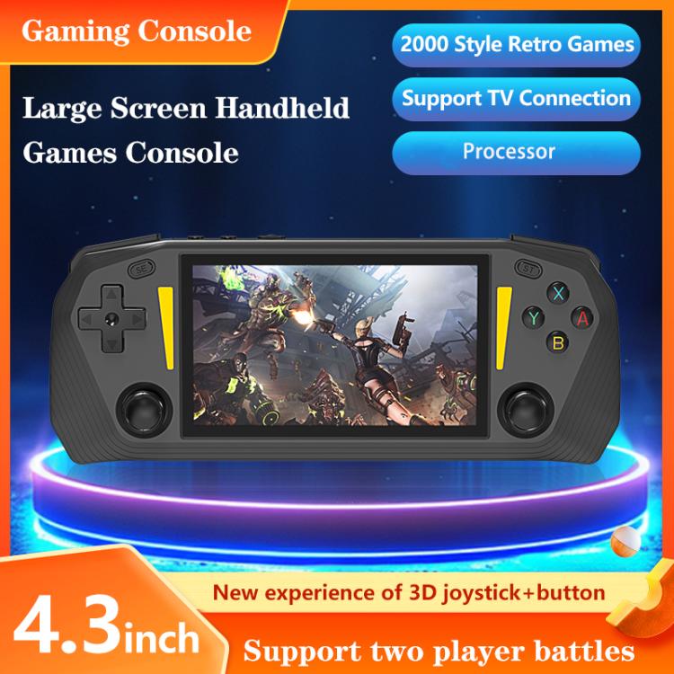 Handheld game console front view with game screen, shoulder buttons, side light bars