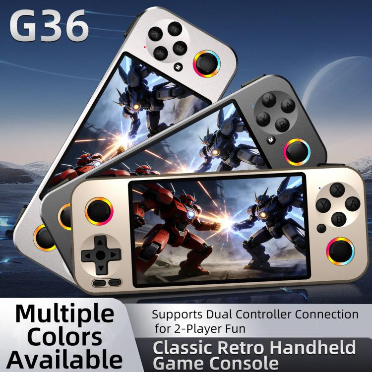 Handheld game console in multiple colors, showing screens and front controller buttons