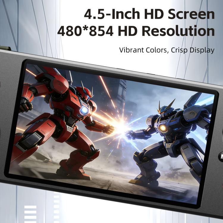 Handheld console close-up with 4.5-inch HD screen and front joystick controls