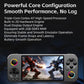 Gray handheld game console showing small 4.5-inch screen and button layout