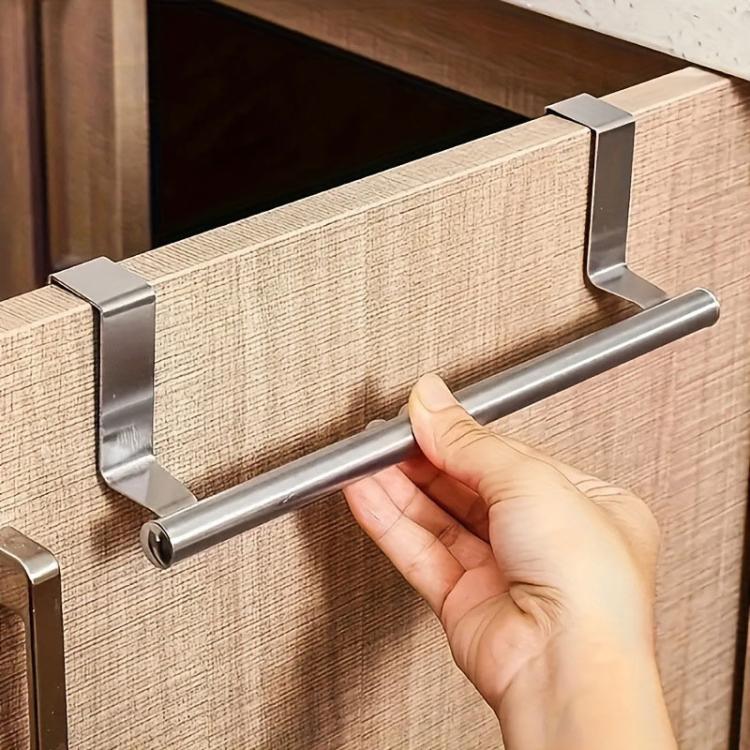 2pcs / Set 23.8cm Drill-Free Stainless Steel Towel Rack